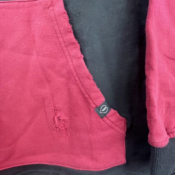 Beautiful Bastard Unhinged Hoodie 3XL Red Black Distressed Thrashed Punk - Picture 3 of 7